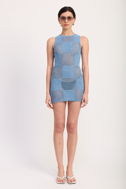 Women’s Sleeveless Mini Knit Open Back Dress | Zarnesh