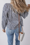 Women’s Floral Long Puff Sleeve V-Neck Blouse  | Zarnesh
