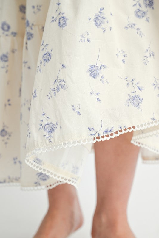 Women’s Floral Print Crop Tiered Maxi Skirt | Zarnesh