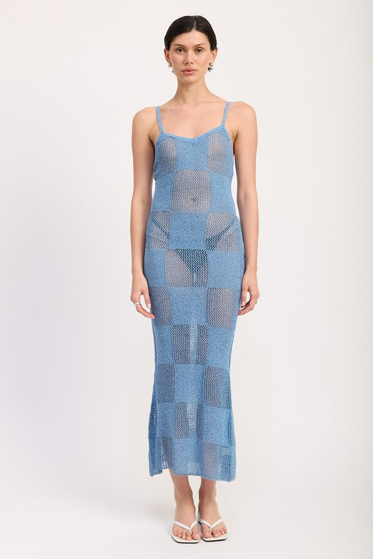 Women’s Knit Sleeveless Maxi Sheer Pullover Maxi Dress | Zarnesh