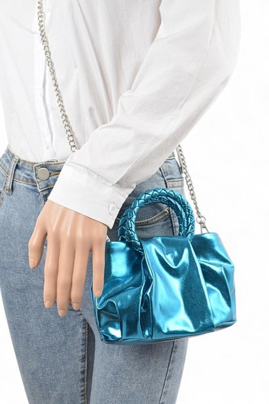 Women’s Metallic Braided Top Handle Crossbody Bag | Zarnesh