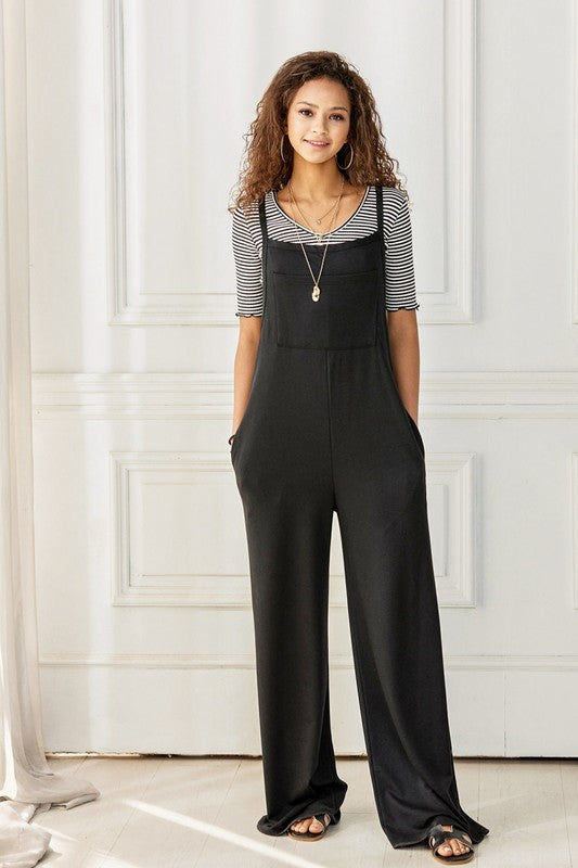 Women’s Boho Plus Wide Leg Overall Jumpsuit with Pocket | Zarnesh