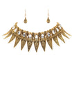 Women’s Boho Chic Engraved Metal Choker Necklace Set | Zarnesh

