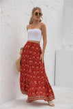 Women Summer Regular Fit Elastic Waistband Print Maxi Skirt Zarnesh