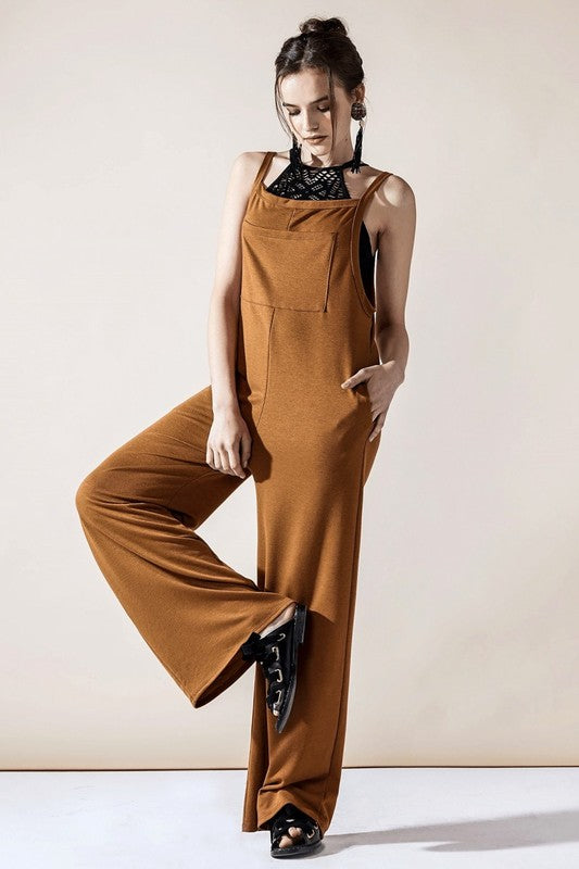 Women’s Boho Plus Wide Leg Overall Jumpsuit with Pocket | Zarnesh