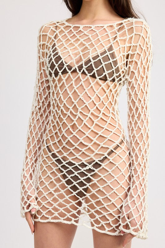 Women’s Bold Crochet Mini Dress with Open Back | Zarnesh