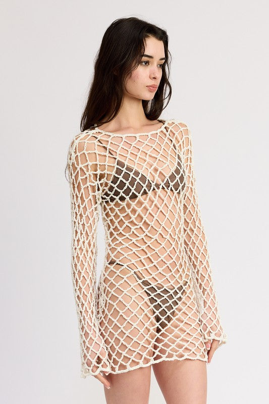 Women’s Bold Crochet Mini Dress with Open Back | Zarnesh