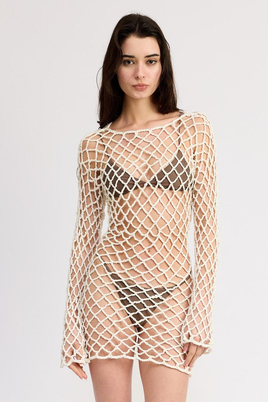 Women’s Bold Crochet Mini Dress with Open Back | Zarnesh