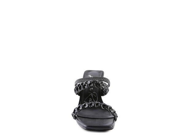 Women's Arnie Braided Block Heeled Slider Sandals | Zarnesh