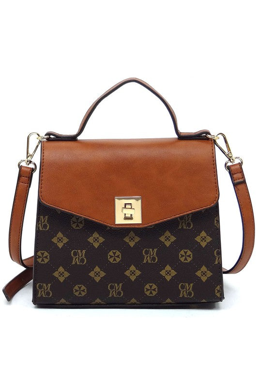 Women’s CM Monogram Printed Satchel Flap Satchel Handbag | Zarnesh