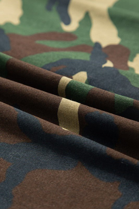 Women’s Camo Leopard Patchwork Button-Up Shacket | Zarnesh