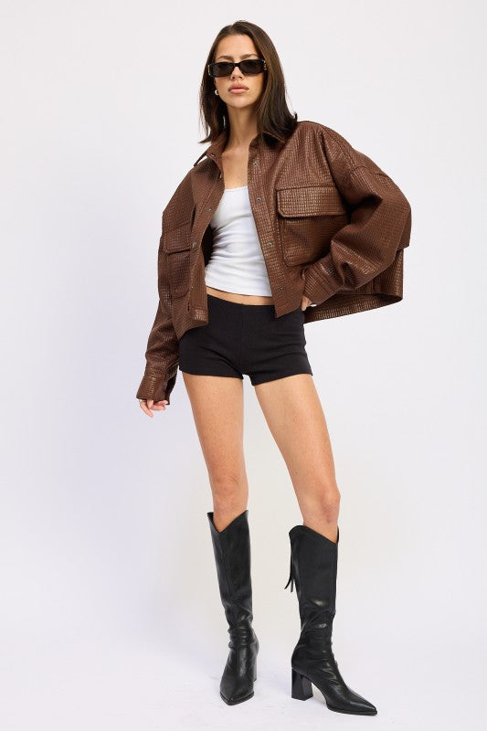 Women’s Chintz Textured Knit Crop Jacket | Zarnesh