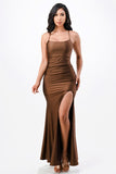 Women's Sleeveless Back Lace Up Mermaid Dress Waist Shirring | Zarnesh 