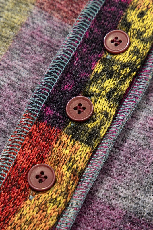  Women’s Brushed Check Vintage Thumbholes Henley Hoodie | Zarnesh