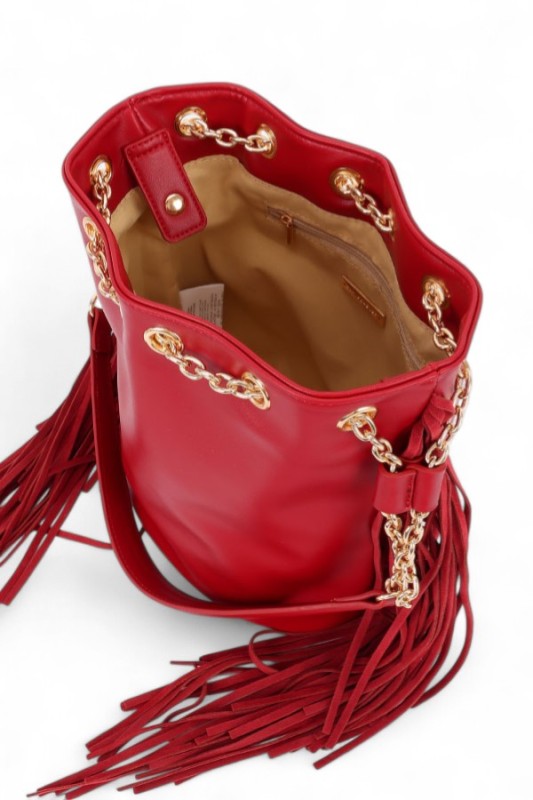 Women's Fringed Accent Boho Bucket Bag | Zarnesh