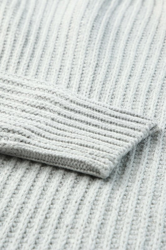 Women’s Buttoned Shoulder Ribbed Drop Shoulder Sweater | Zarnesh