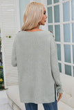 Women’s Buttoned Shoulder Ribbed Drop Shoulder Sweater | Zarnesh