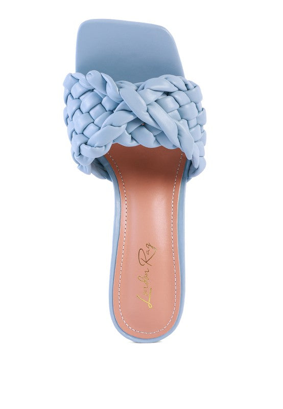 Women's CELIE Woven Strap Mid Heel Sandals | Zarnesh