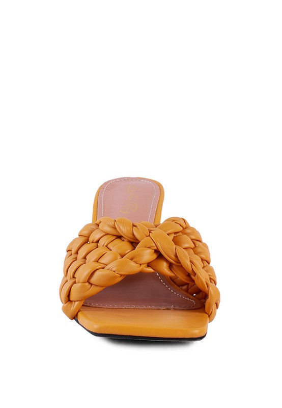 Women's CELIE Woven Strap Mid Heel Sandals | Zarnesh