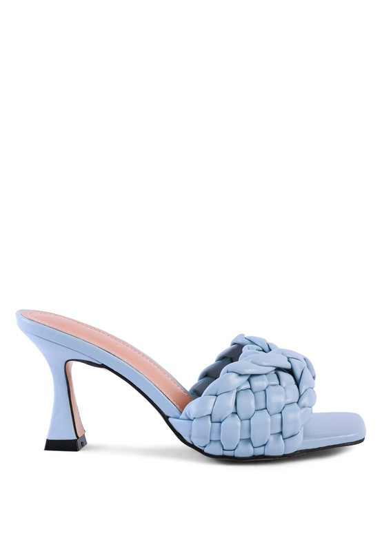 Women's CELIE Woven Strap Mid Heel Sandals | Zarnesh