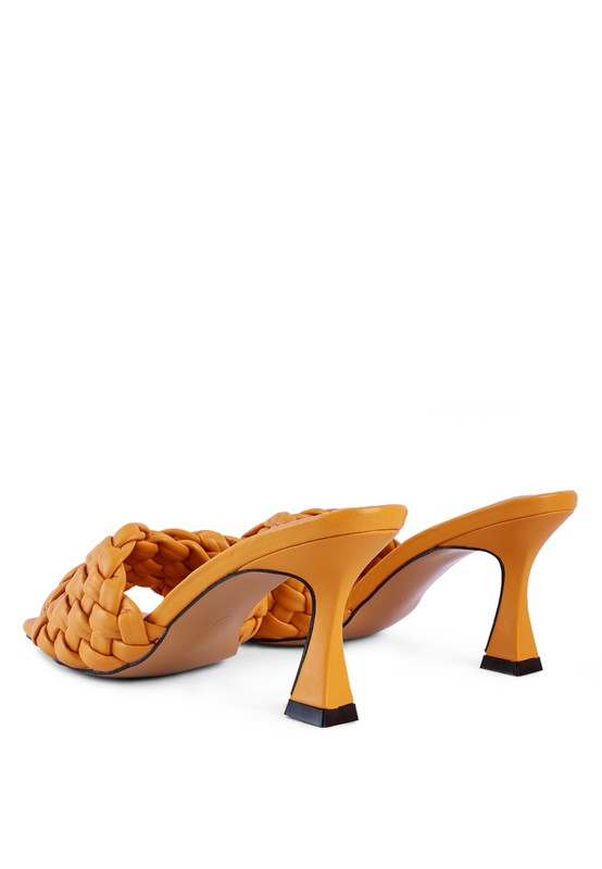 Women's CELIE Woven Strap Mid Heel Sandals | Zarnesh