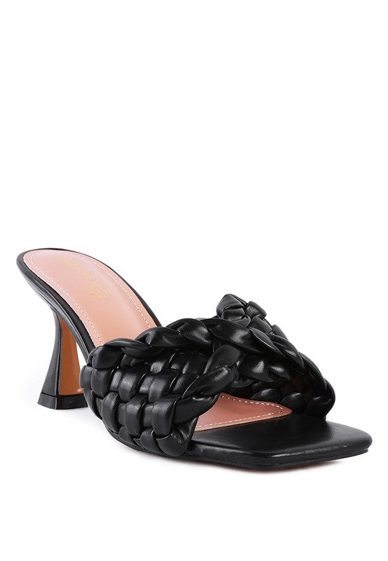 Women's CELIE Woven Strap Mid Heel Sandals | Zarnesh