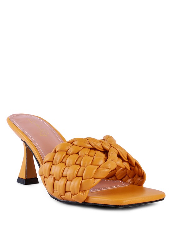 Women's CELIE Woven Strap Mid Heel Sandals | Zarnesh