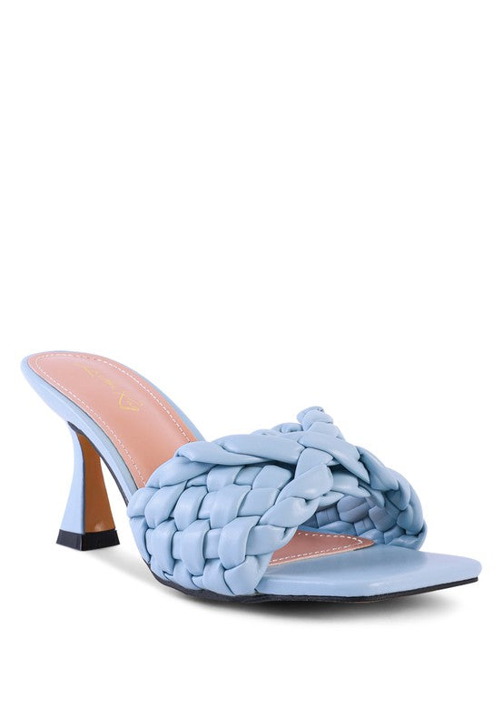 Women's CELIE Woven Strap Mid Heel Sandals | Zarnesh