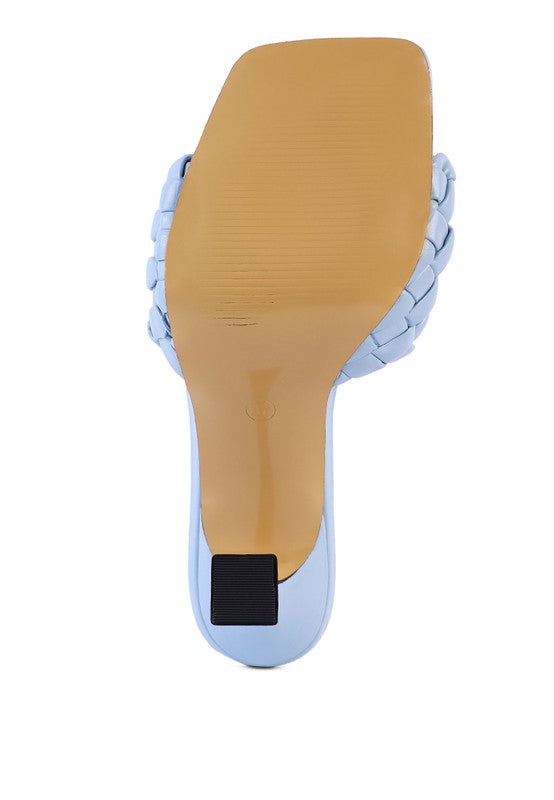 Women's CELIE Woven Strap Mid Heel Sandals | Zarnesh