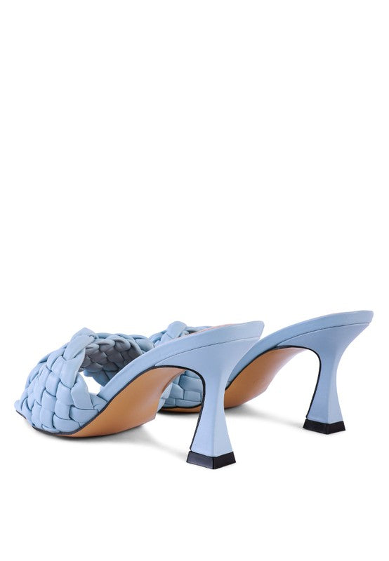 Women's CELIE Woven Strap Mid Heel Sandals | Zarnesh