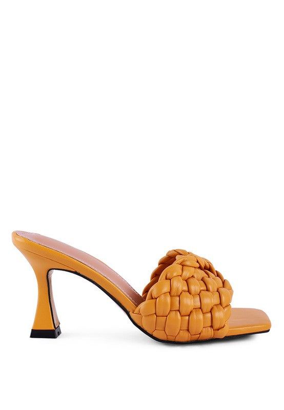 Women's CELIE Woven Strap Mid Heel Sandals | Zarnesh