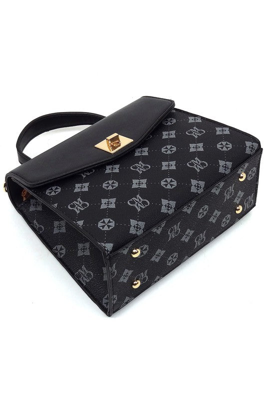 Women’s CM Monogram Printed Satchel Flap Satchel Handbag | Zarnesh