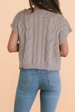 Women’s Cable Knit Bowknot Short Sleeve Spring Sweater | Zarnesh