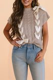 Women’s Cable Knit Bowknot Short Sleeve Spring Sweater | Zarnesh