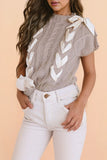 Women’s Cable Knit Bowknot Short Sleeve Spring Sweater | Zarnesh