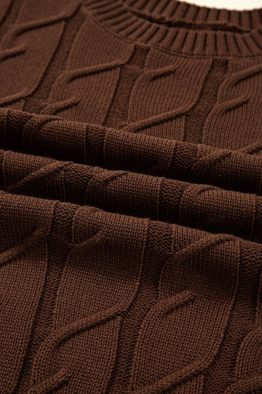 Women’s Cable Knit Sleeveless Crew Neck Top Sweater | Zarnesh