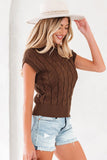 Women’s Cable Knit Sleeveless Crew Neck Top Sweater | Zarnesh