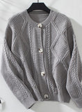 Women’s Cable Knit Textured Button Up Cardigan | Zarnesh