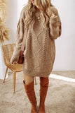 Women’s Cable Knit Drop Shoulder Oversized Sweater Dress | Zarnesh