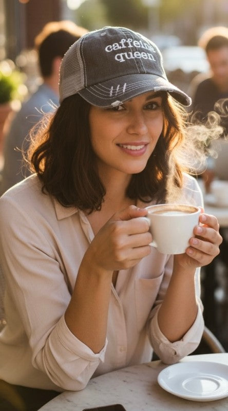 Women’s Caffeine Queen Baseball Cap Trucker Hat | Zarnesh
