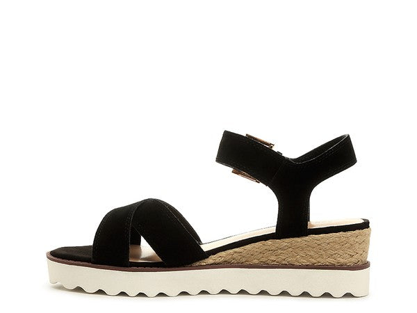 Women's Casa Pin Buckle Ankle Strap Wedge Sandals | Zarnesh