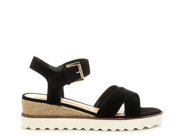 Women's Casa Pin Buckle Ankle Strap Wedge Sandals | Zarnesh