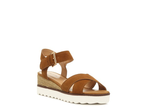 Women's Casa Pin Buckle Ankle Strap Wedge Sandals | Zarnesh