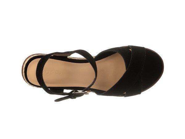 Women's Casa Pin Buckle Ankle Strap Wedge Sandals | Zarnesh