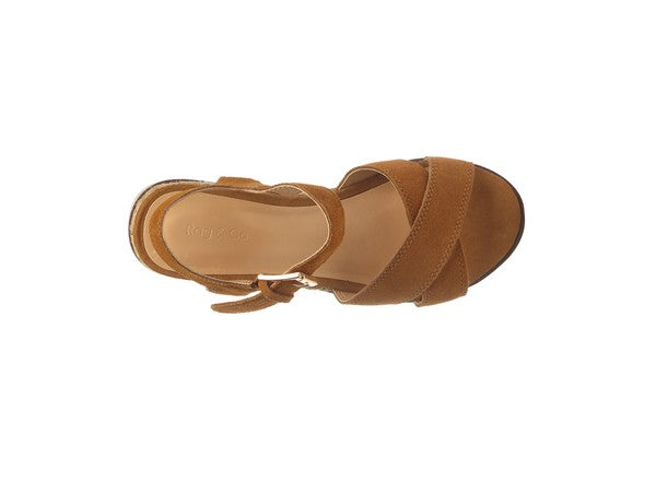 Women's Casa Pin Buckle Ankle Strap Wedge Sandals | Zarnesh