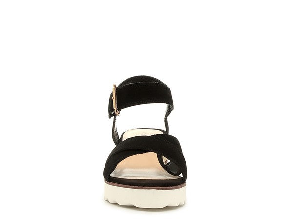 Women's Casa Pin Buckle Ankle Strap Wedge Sandals | Zarnesh