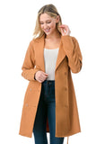 Women’s Casual Blazer Trench Solid Belted long Coat | Zarnesh