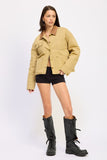 Women’s Casual Combo Chore Corduroy Collar Jacket | Zarnesh