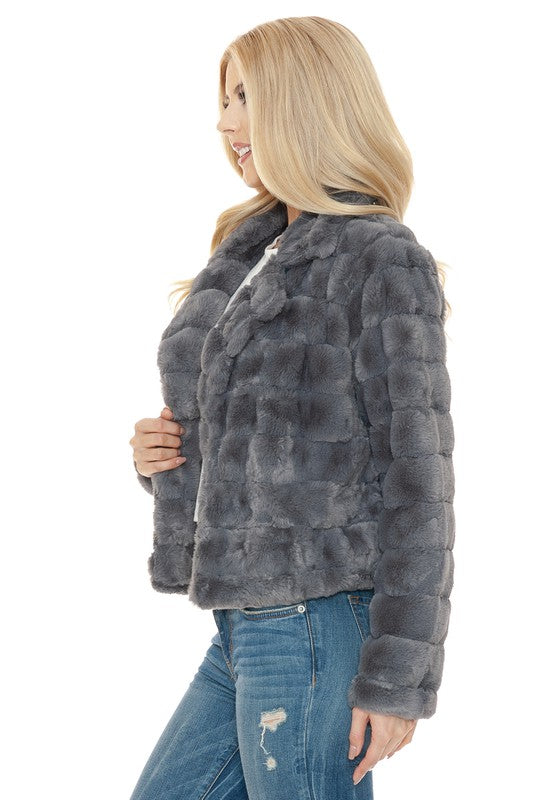 Women’s Casual Faux Fur Long Sleeves Jacket | Zarnesh