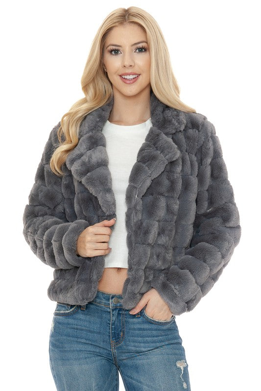 Women’s Casual Faux Fur Long Sleeves Jacket | Zarnesh